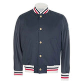 Men's Outerwear Navy-Blue Satin Varsity Jacket